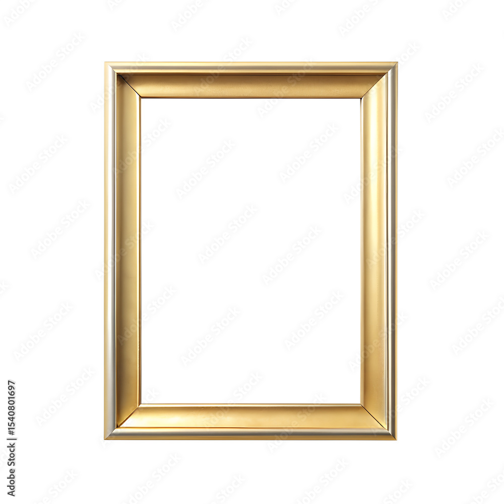 Gold Rectangular Frame Mockup with Blank Space Isolated on Transparent Background Gold Rectangular Frame Mockup with Blank Space Isolated on Transparent Background