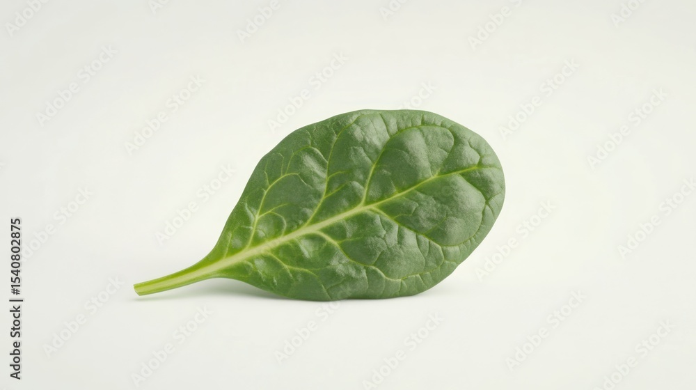 Fototapeta premium Single spinach leaf against plain background