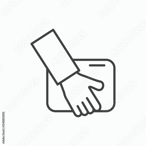 Hand holding box icon