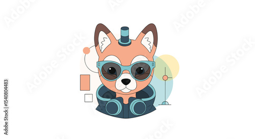 Cute Stylish Fox With Sunglasses and Hat A Creative And Fun Illustration