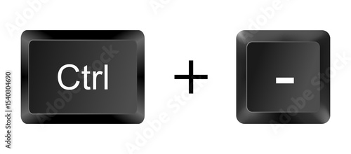 Schilderij op canvas Ctrl + Minus Symbol 3D Keyboard Shortcut Button
