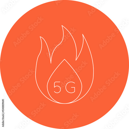 Fire 5g single icon vector illustration