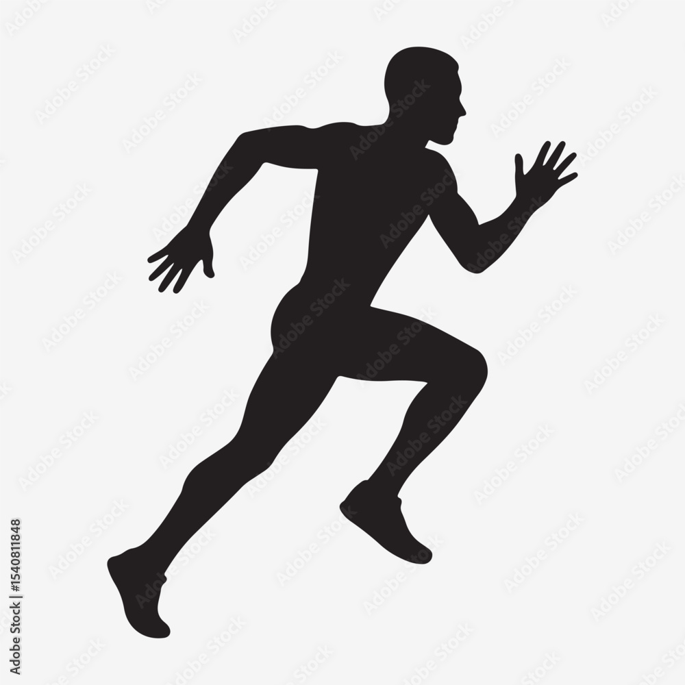 Running man silhouette isolated on white background Running man silhouette isolated on white background