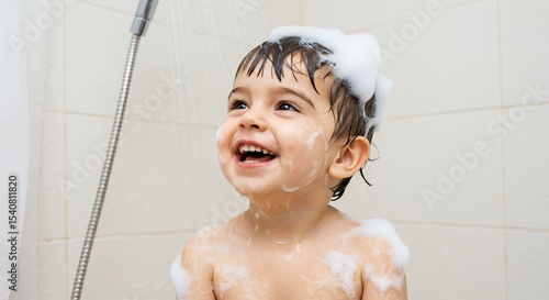 Child enjoying a bath