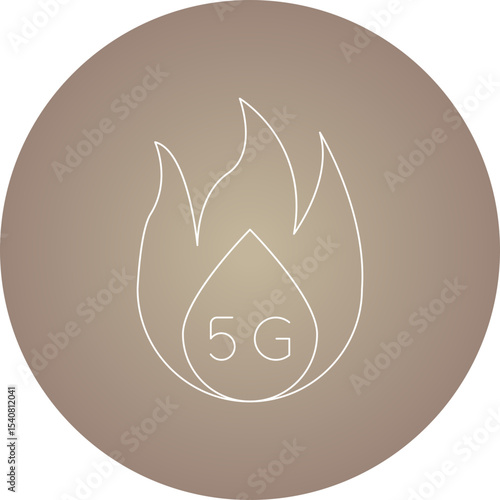 Fire 5g single icon vector illustration