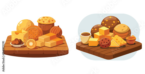 Assorted traditional dutch snacks including bitter and food vector art set design