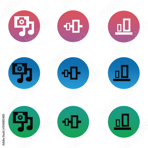 Unique style contact icon set