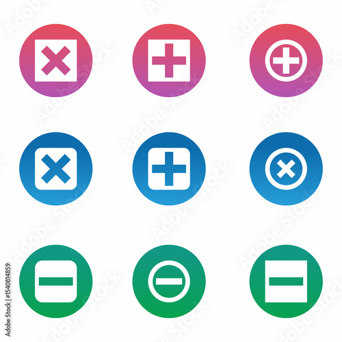 Unique style contact icon set