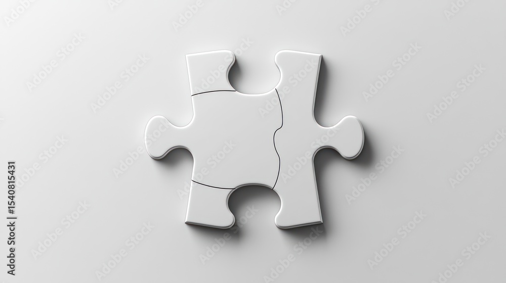 Obraz premium Single white puzzle piece on plain background (1)