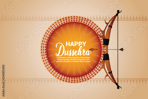 Creative dussehra background with realistic arrow and bow