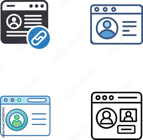 Modern Web Contact Icon Set for Your Digital Interface and Communication Designs