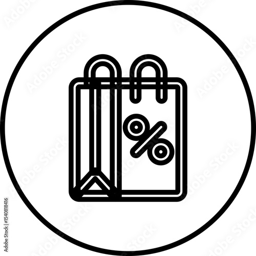 Discount bag single icon vector illustration