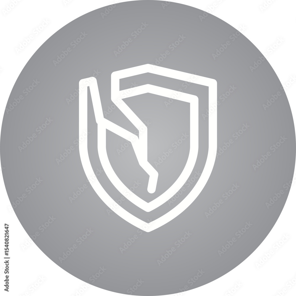 Broken privacy single icon vector illustration Broken privacy single icon vector illustration