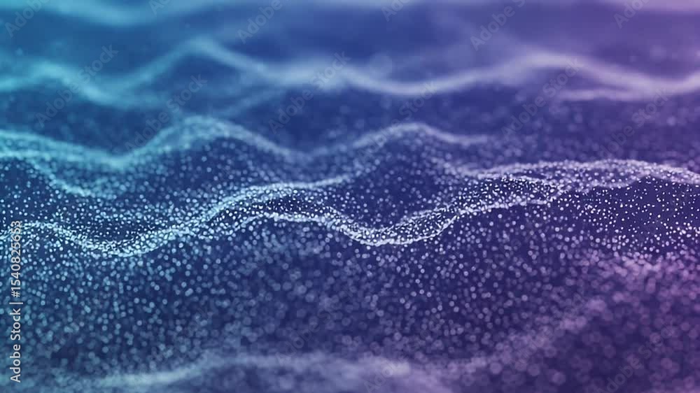 Abstract Digital Wave Formed From Small Sparkling Particles in Gradient Blue And Purple Color Abstract Digital Wave Formed From Small Sparkling Particles in Gradient Blue And Purple Color