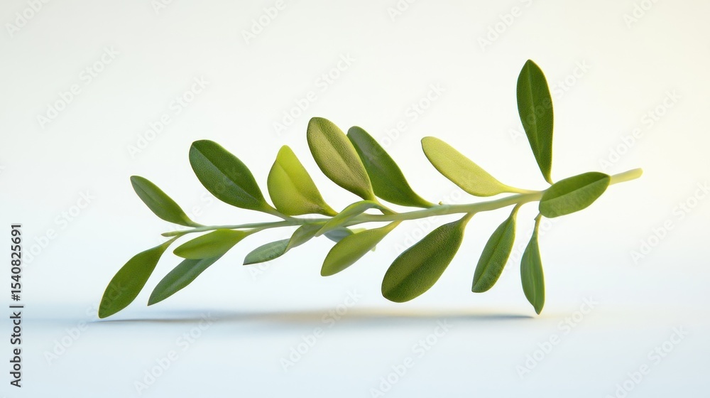 Naklejka premium Green sprig of leaves