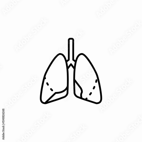 healthy lungs icon sign vector