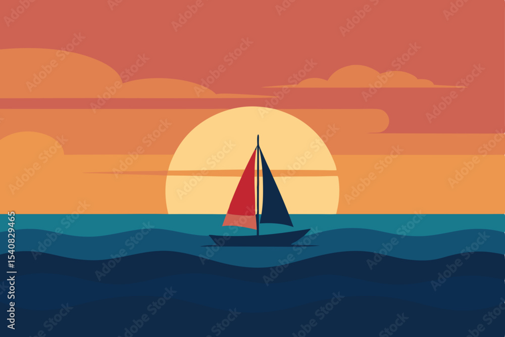 Fototapeta premium sailing boat on the sea