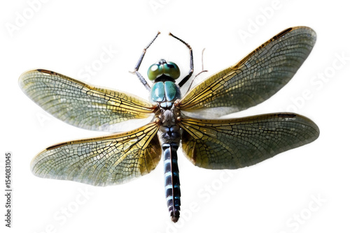 Detailed Dragonfly Macro View on Transparent Background PNG Image
