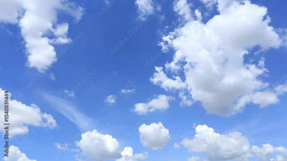Vivid Blue Sky with Puffy Cumulus Clouds Vivid Blue Sky with Puffy Cumulus Clouds