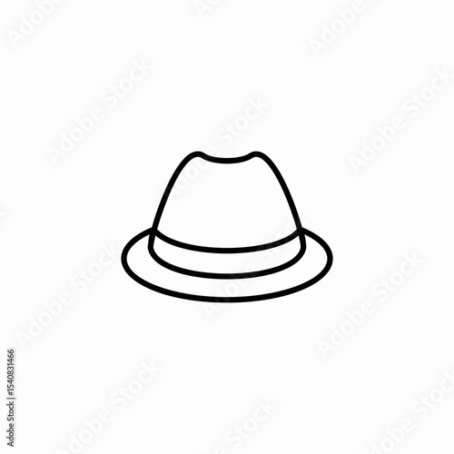 fedora hat icon sign vector