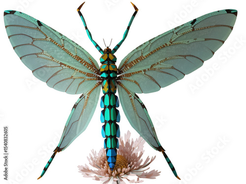 Detailed Insect with Translucent Wings and Intricate Body on Transparent PNG