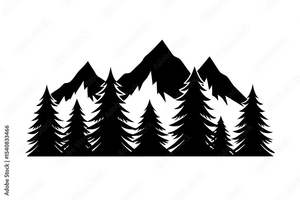 Obraz premium set of fir trees