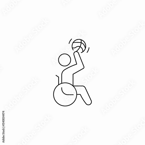 paralympics voleybal icon sign vector