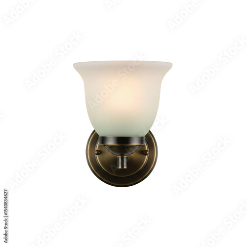 Wall sconce light fixture, isolated on transparent background