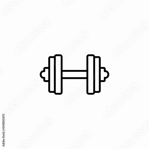 single dumbbell icon sign vector