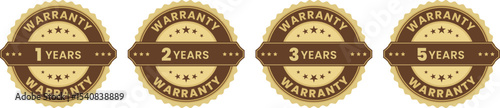 Classic Warranty Badges with Brown Ribbon for Product Packaging and E-commerce Listing