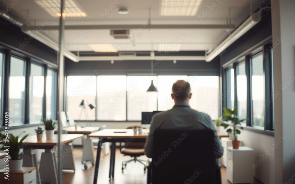 Minimalist modern office with soft blur view through glass, people working quietly, natural lighting, Scandinavian decor, depth of field and reflections, calm professional space. Minimalist modern office with soft blur view through glass, people working quietly, natural lighting, Scandinavian decor, depth of field and reflections, calm professional space.