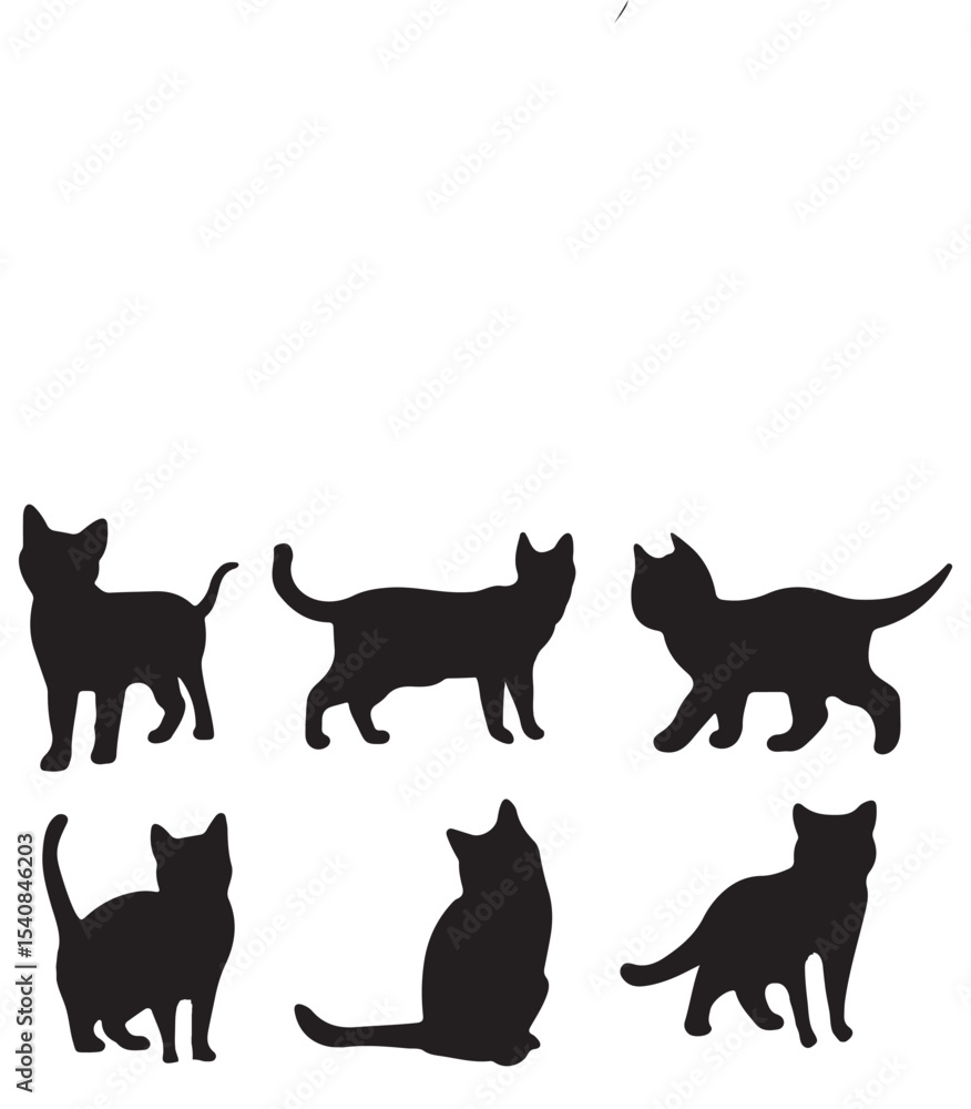 Collection of black cat silhouettes in various poses. Set of black cat silhouette. Kitten silhouette collection isolated on white background..
By Stock Gallery Collection of black cat silhouettes in various poses. Set of black cat silhouette. Kitten silhouette collection isolated on white background..
By Stock Gallery