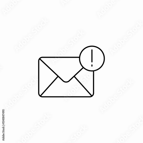 alert mail icon sign vector