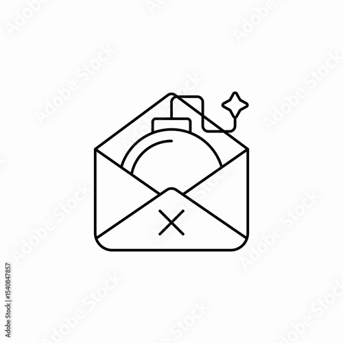 bomb email icon sign vector