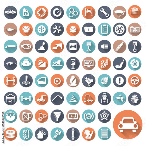 Car auto service icons set