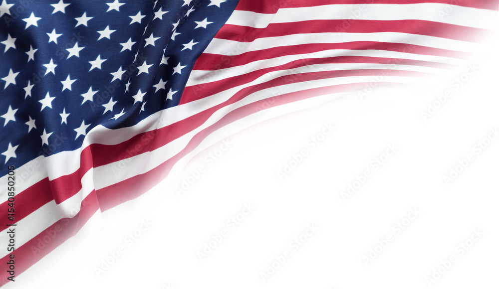 Fototapeta premium American flag on white