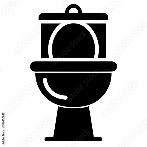 Toilet icon glyph style isolated on white background
