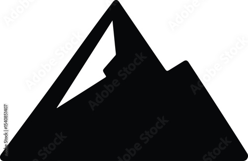Silhouette mountain peak adventure outdoor flat design vector illustration