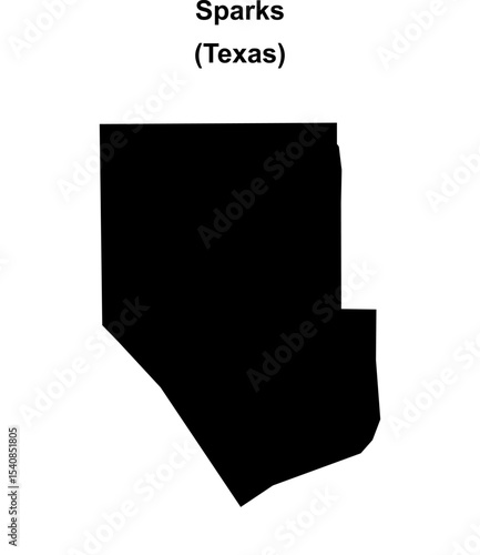 Sparks (Texas) blank outline map