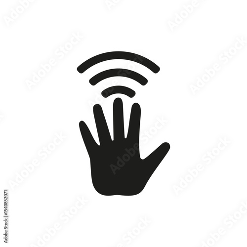 Hand with Wi-Fi icon. Wireless connection symbol in hand. Vector illustration.
