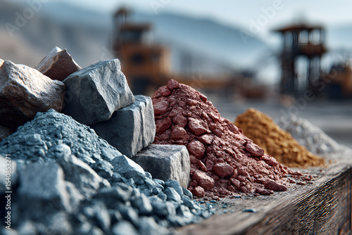 Piles of Mined and Refined Rare Earth Elements Generative