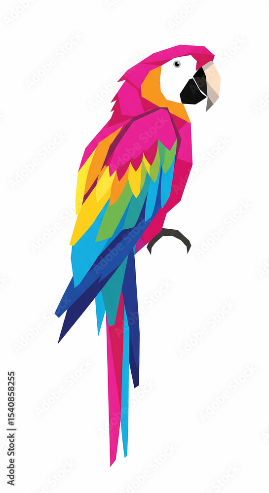 Fototapeta premium Vibrant Low Poly Macaw Parrot