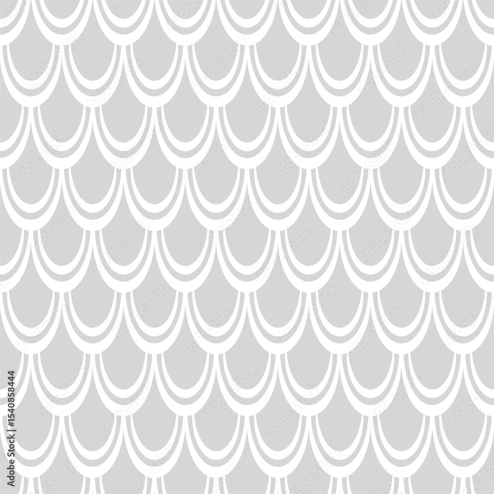Vector seamless overlapping pattern, fish scale print. Beautiful asian style design for textile, wallpaper, wrapping paper.