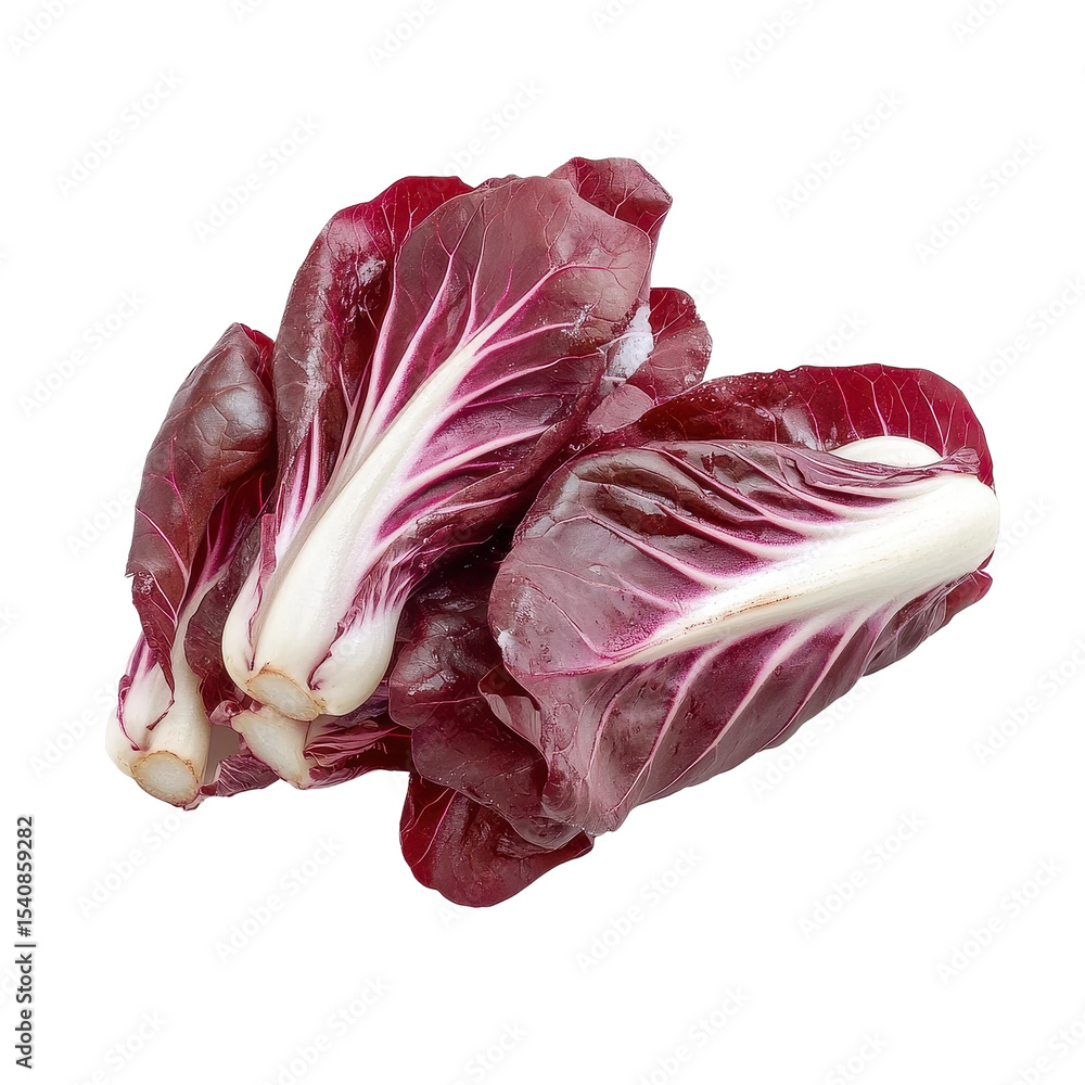 Fresh red radicchio with vibrant colors and distinctive leaves ready for culinary use, Fresh red radicchio isolated on white background Fresh red radicchio with vibrant colors and distinctive leaves ready for culinary use, Fresh red radicchio isolated on white background