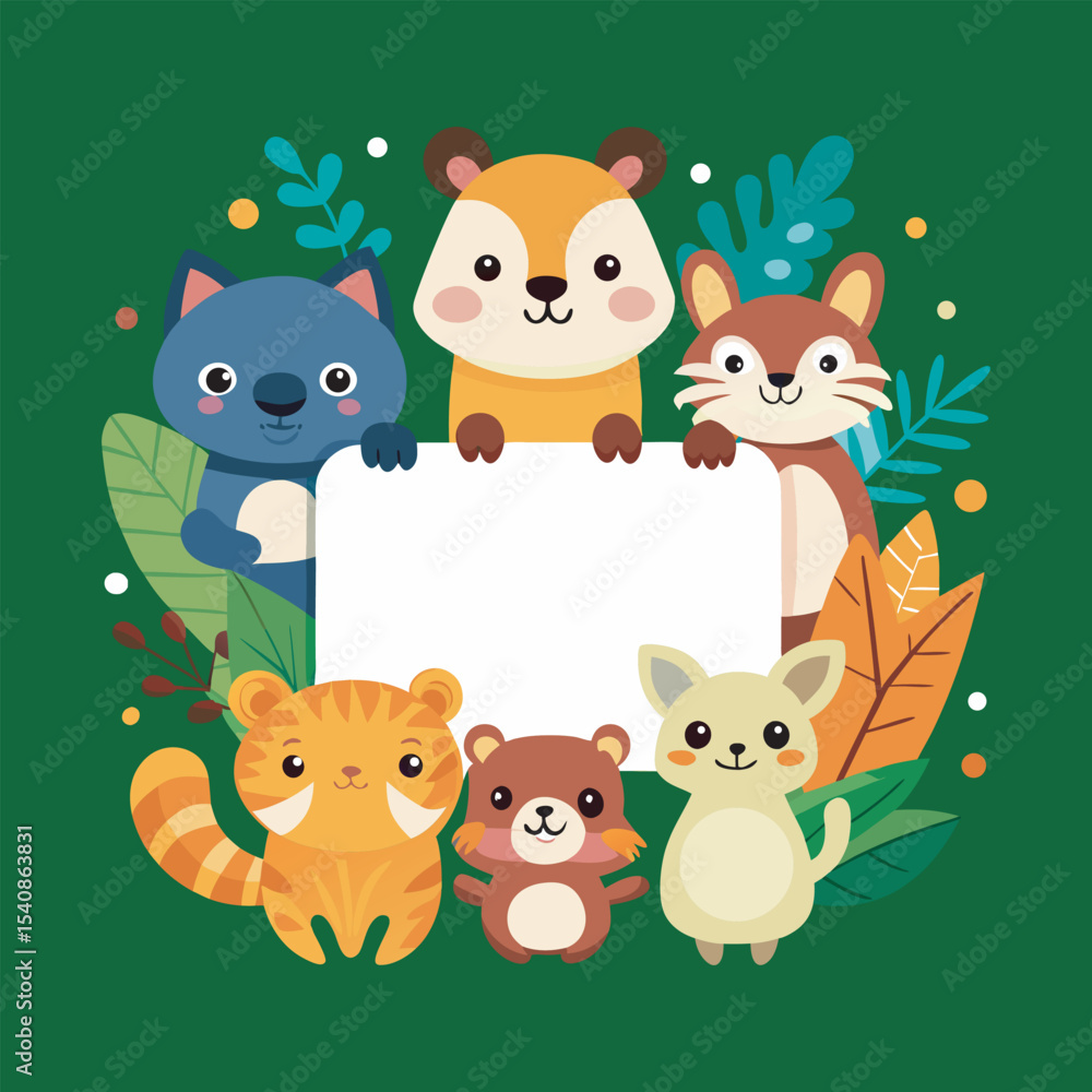 Naklejka premium Cat Animal set design vector art 