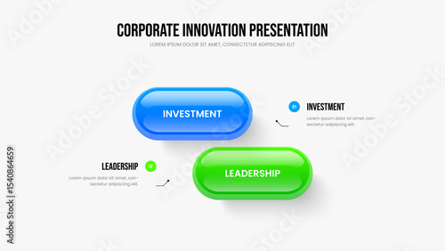Marketing Briefing 2 Step Infographic Slide Layout. Modern Plan Slideshow Design Vector Illustration. Business Growth Two Element Diagram Presentation Template.