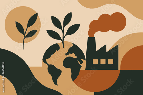 Vector icon shows sustainable housing, low carbon city, net zero, carbon capture, eco battery, global sustainability, green energy transition, climate resilient strategies, recyclable, pollution