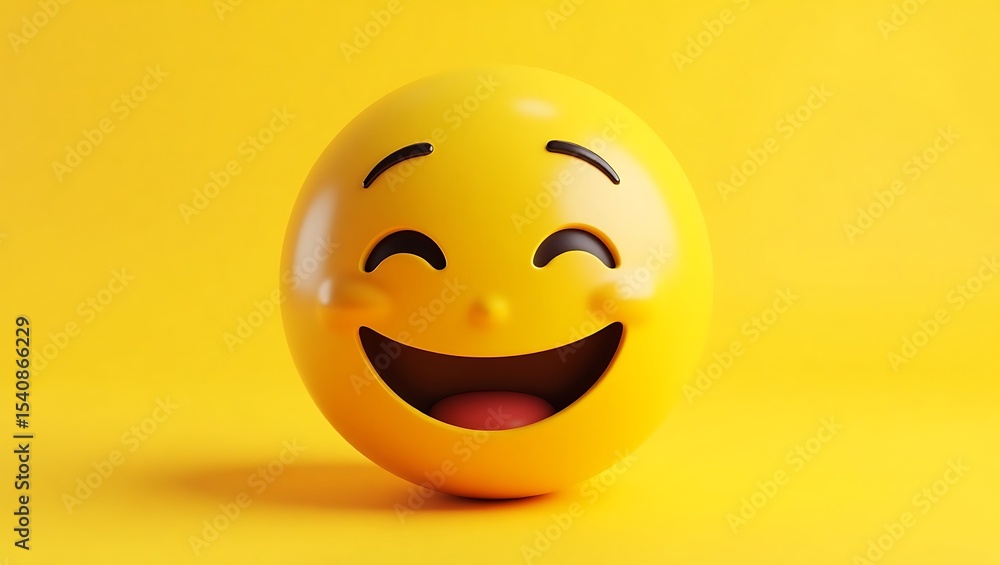 Fototapeta premium Happy easter egg emoticon 3d render