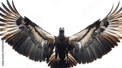 A vulture spreading its enormous wings mightily