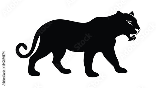 Brave prowling tiger with muscular stance wild predator animal silhouette